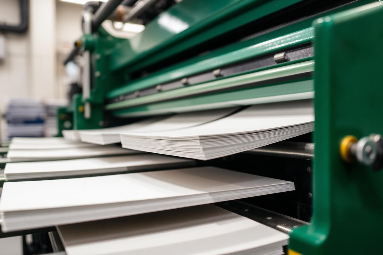 Offset printing press running packaging board sheets